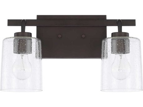 Capital Lighting Greyson 2-Light Bronze Glass Vanity Light