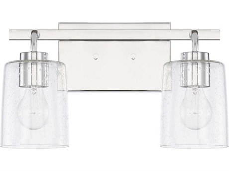 Capital Lighting Greyson 2-Light Chrome Glass Vanity Light