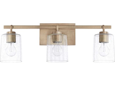 Capital Lighting Greyson 3-Light Aged Brass Glass Vanity Light