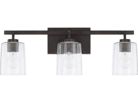 Capital Lighting Greyson 3-Light Bronze Glass Vanity Light