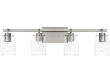 Capital Lighting Greyson 4-Light Brushed Nickel Glass Vanity Light