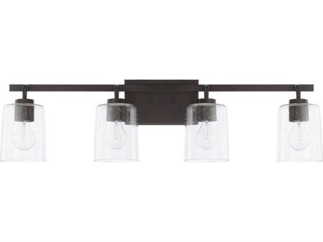 Capital Lighting Greyson 4-Light Bronze Glass Vanity Light