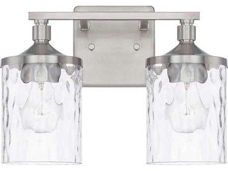 Capital Lighting Colton 2-Light Brushed Nickel Glass Vanity Light