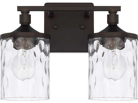 Capital Lighting Colton 2-Light Bronze Glass Vanity Light