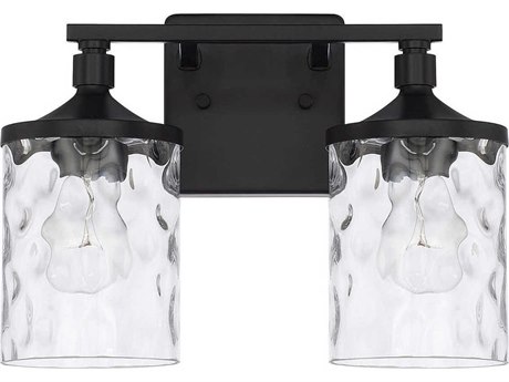 Capital Lighting Colton 2-Light Matte Black Glass Vanity Light