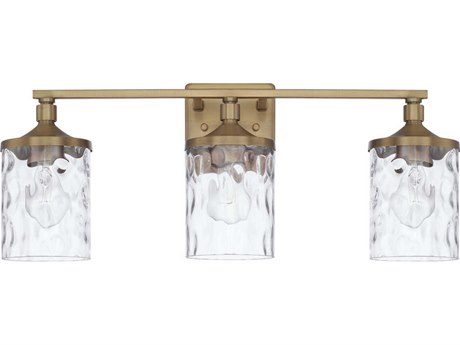 Capital Lighting Colton 3-Light Aged Brass Glass Vanity Light