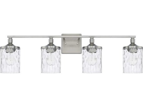 Capital Lighting Colton 4-Light Brushed Nickel Glass Vanity Light
