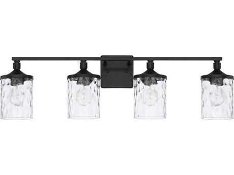 Capital Lighting Colton 4-Light Matte Black Glass Vanity Light