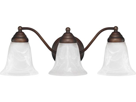Capital Lighting 3-Light Burnished Bronze Glass Vanity Light