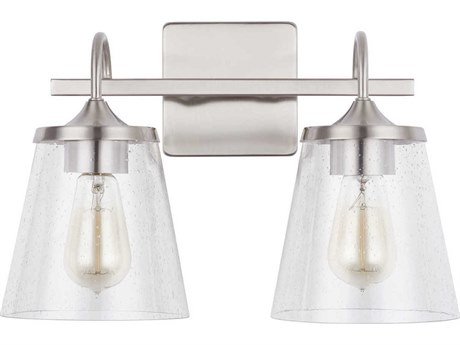 Capital Lighting 2-Light Brushed Nickel Glass Vanity Light