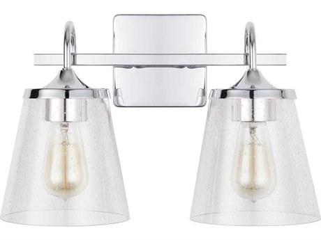 Capital Lighting 2-Light Chrome Glass Vanity Light