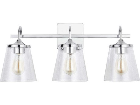 Capital Lighting 3-Light Chrome Glass Vanity Light