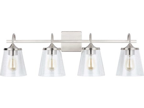 Capital Lighting 4-Light Brushed Nickel Glass Vanity Light