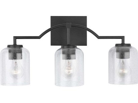 Capital Lighting Carter 3-Light Matte Black Glass Vanity Light