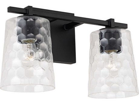 Capital Lighting Burke 2-Light Matte Black Glass Vanity Light