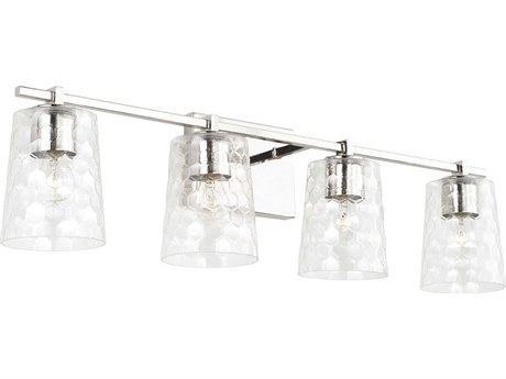 Capital Lighting Burke 4-Light Polished Nickel Glass Vanity Light