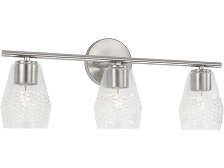 Capital Lighting Dena 3-Light Brushed Nickel Glass Vanity Light