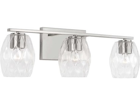 Capital Lighting Lucas 3-Light Brushed Nickel Glass Vanity Light