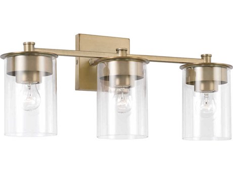Capital Lighting Mason 3-Light Aged Brass Glass Vanity Light