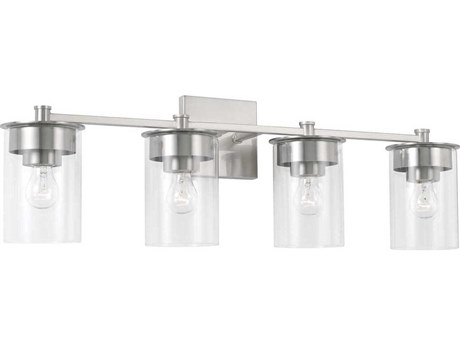 Capital Lighting Mason 4-Light Brushed Nickel Glass Vanity Light