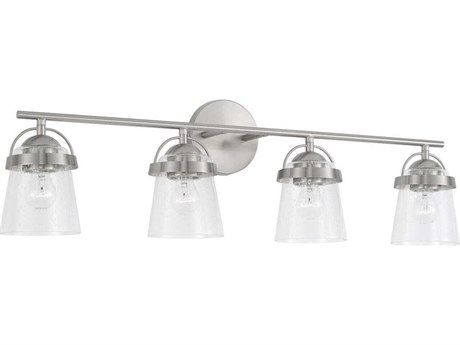 Capital Lighting Madison 4-Light Brushed Nickel Glass Vanity Light