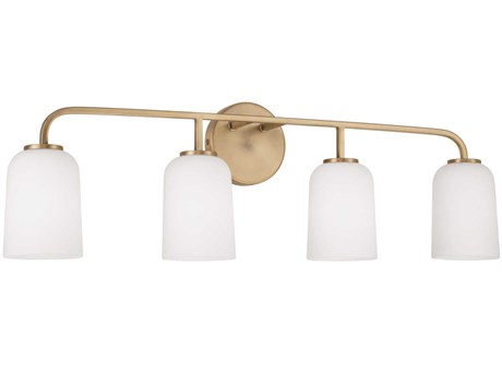Capital Lighting Lawson 4-Light Aged Brass Glass Vanity Light
