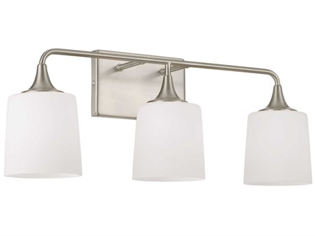 Capital Lighting Presley 3-Light Brushed Nickel Glass Vanity Light