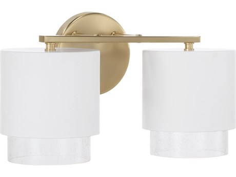 Capital Lighting Weller 2-Light Matte Brass White Vanity Light