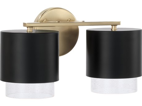 Capital Lighting Weller 2-Light Matte Brass Black Vanity Light