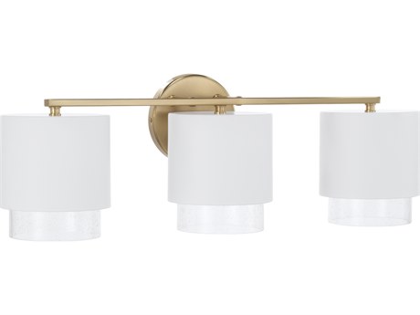 Capital Lighting Weller 3-Light Matte Brass White Vanity Light
