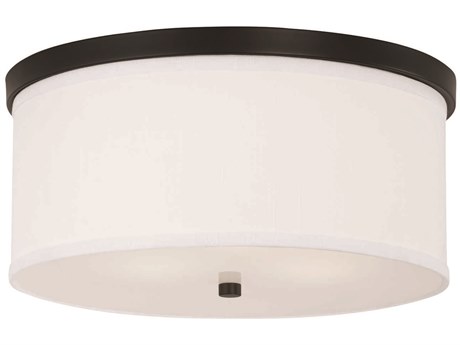Capital Lighting Midtown 3-Light Matte Black Glass Drum Flush Mount