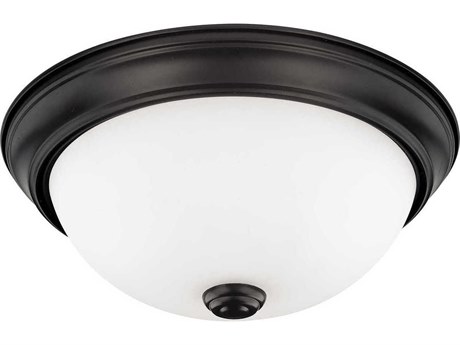 Capital Lighting 2-Light Matte Black Glass Bowl Flush Mount