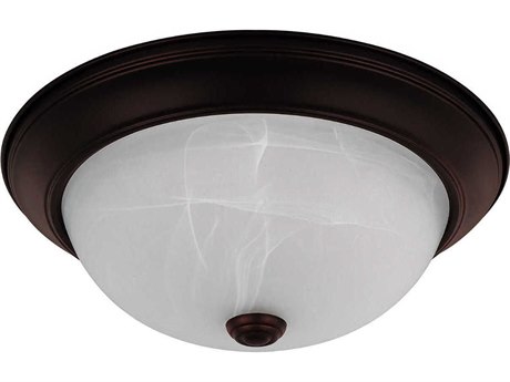 Capital Lighting 2-Light Bronze Glass Bowl Flush Mount