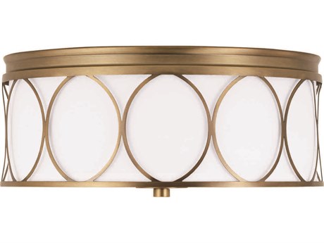 Capital Lighting Rylann 3-Light Aged Brass Drum Flush Mount