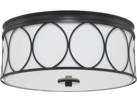 Capital Lighting Rylann 3-Light Matte Black Drum Flush Mount