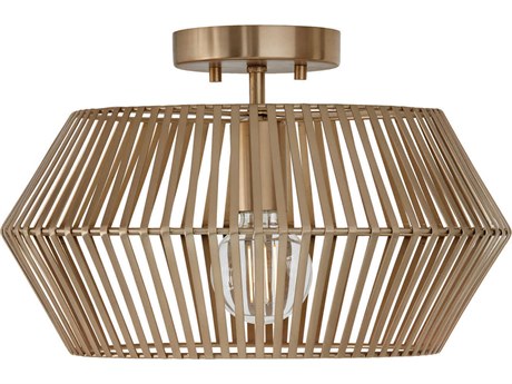 Capital Lighting Kaiya 1-Light Matte Brass Drum Semi Flush Mount