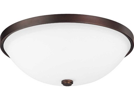 Capital Lighting 2-Light Burnished Bronze Glass Bowl Flush Mount