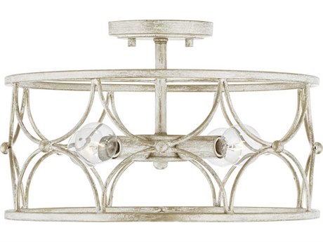 Capital Lighting Ricci 4-Light Winter White Drum Semi Flush Mount