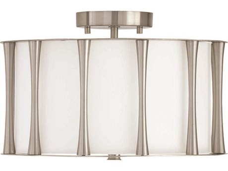 Capital Lighting Bodie 3-Light Brushed Nickel Drum Semi Flush Mount