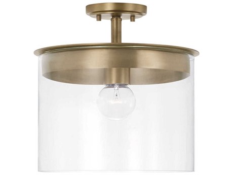 Capital Lighting Mason 1-Light Aged Brass Glass Pendant