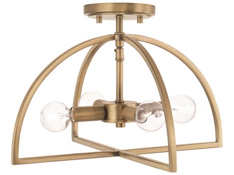 Capital Lighting Lawson 4-Light Aged Brass Geometric Semi Flush Mount