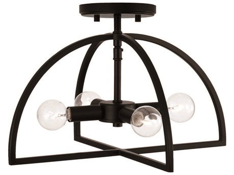 Capital Lighting Lawson 4-Light Matte Black Geometric Semi Flush Mount