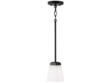 Capital Lighting Baxley 1-Light Matte Black Glass Mini Pendant
