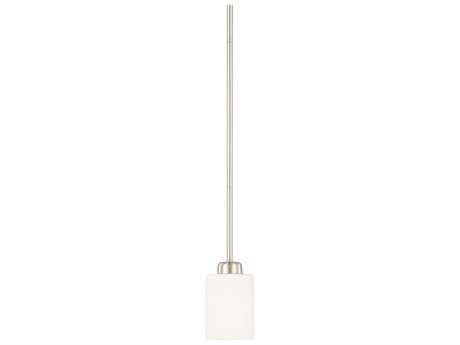 Capital Lighting Dixon 1-Light Brushed Nickel Glass Cylinder Mini Pendant
