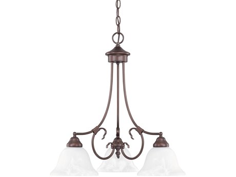 Capital Lighting Hometown 3-Light Bronze Glass Chandelier
