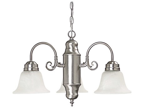 Capital Lighting 3-Light Matte Nickel Glass Bell Chandelier
