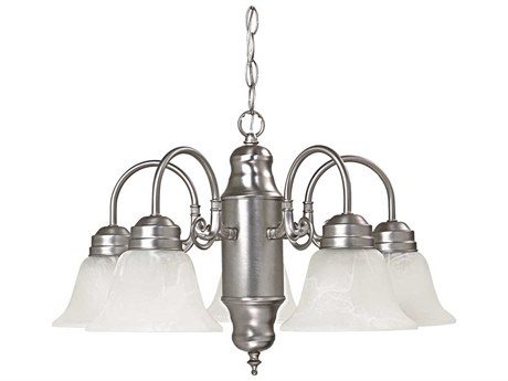 Capital Lighting 5-Light Matte Nickel Glass Bell Chandelier