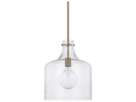 Capital Lighting Crawford 1-Light Aged Brass Glass Mini Pendant