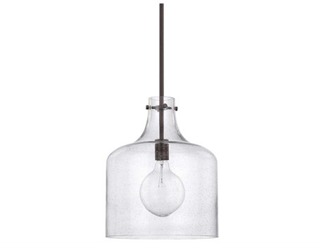 Capital Lighting Crawford 1-Light Bronze Glass Mini Pendant