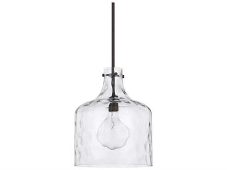 Capital Lighting Crawford 1-Light Bronze Glass Mini Pendant